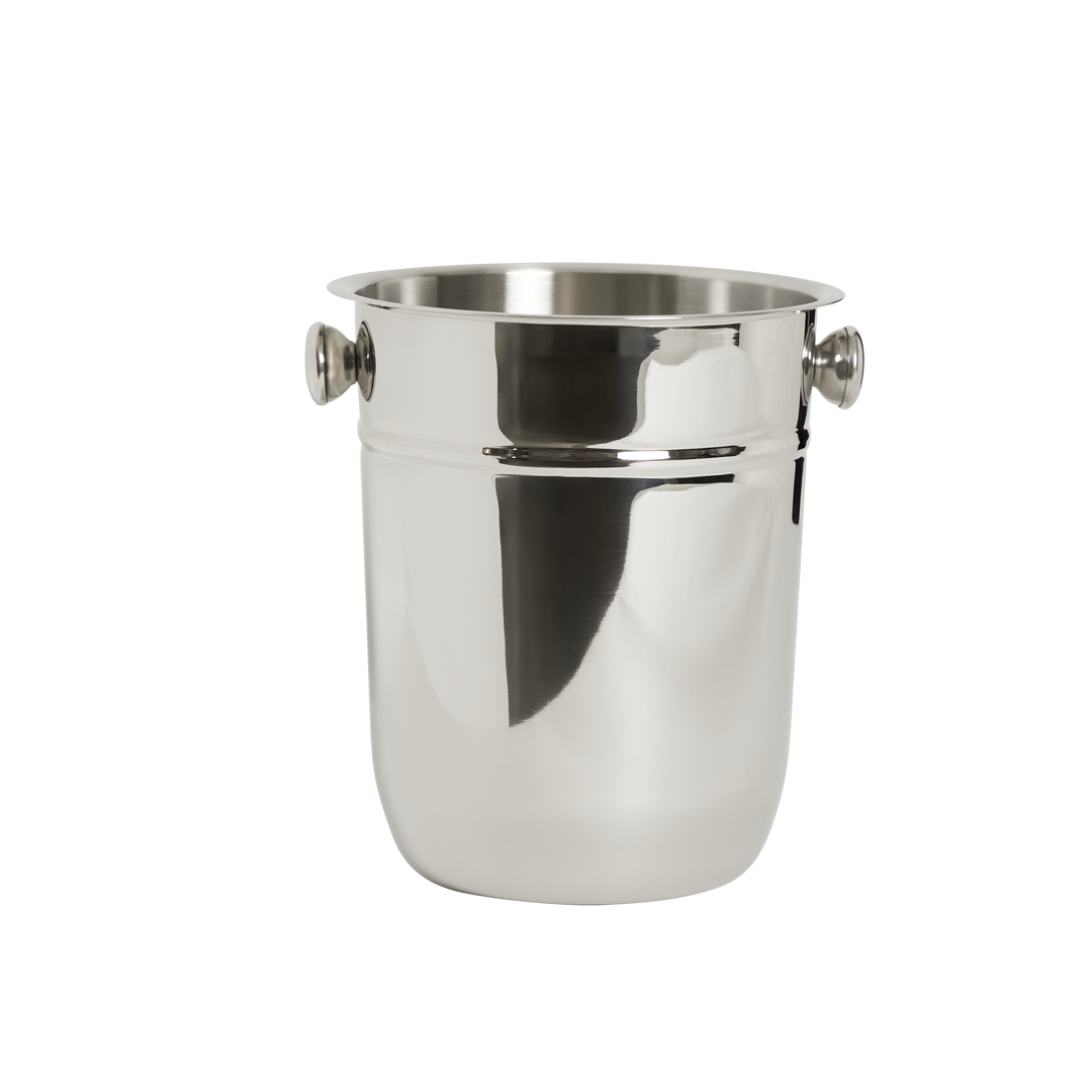 AURANACS® Bahia | Stainless steel champagne cooler | Elegant champagne cooler, mirror-polished surface | Wine cooler with 7.5 litre capacity | With 2 handles | Ø 23 cm | Perfect for parties and restaurants