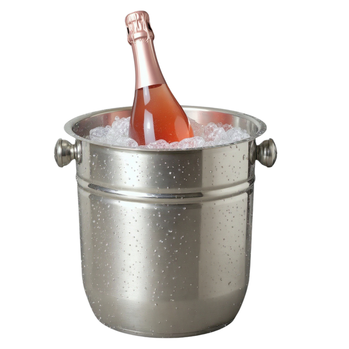 AURANACS® Bahia | Stainless steel champagne cooler | Elegant champagne cooler, mirror-polished surface | Wine cooler with 7.5 litre capacity | With 2 handles | Ø 23 cm | Perfect for parties and restaurants