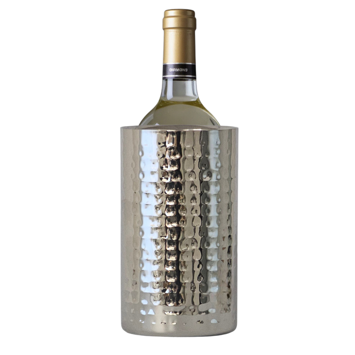 AURANACS® Santorini | Seau à vin en acier inoxydable | Seau à champagne élégant avec surface polie miroir & martelée | Seau à champagne à double paroi isolé | Ø 12 cm | Pour restaurants & maison