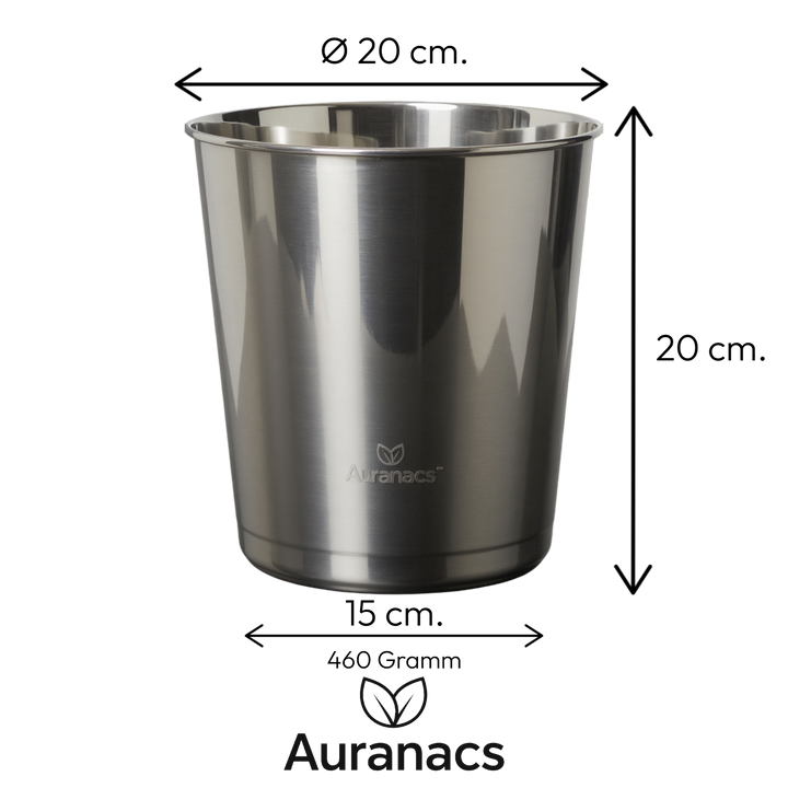 AURANACS® Venezia | Refrigeratore per vino in acciaio inox | Elegante refrigeratore per champagne con superficie lucidata a specchio | Refrigeratore per champagne senza maniglie | Impilabile per risparmiare spazio | Ø 20 cm | 460 g