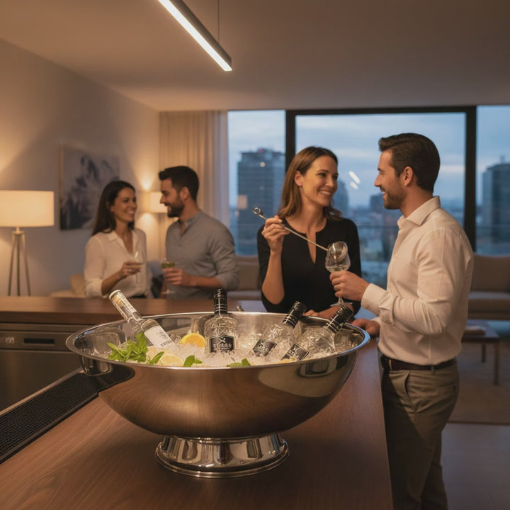 AURANACS® Maximus | Ciotola imperiale XXL in acciaio inox | Ciotola refrigerante lucidata a specchio | Gigantesco Ø 66 cm | Per champagne, vino e birra | La cosa più grande per barbecue, eventi e serate di gala